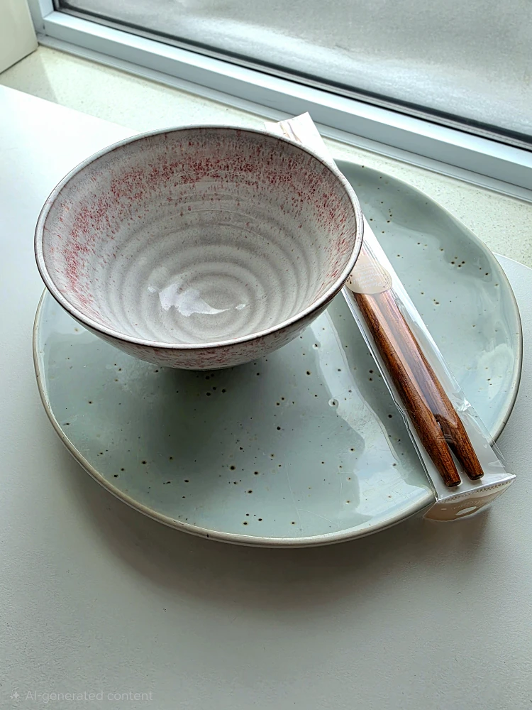 Bowl and Plate Set with Chopsticks