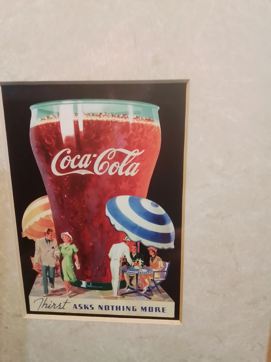 Vintage Framed Coca-Cola Print 10x14
