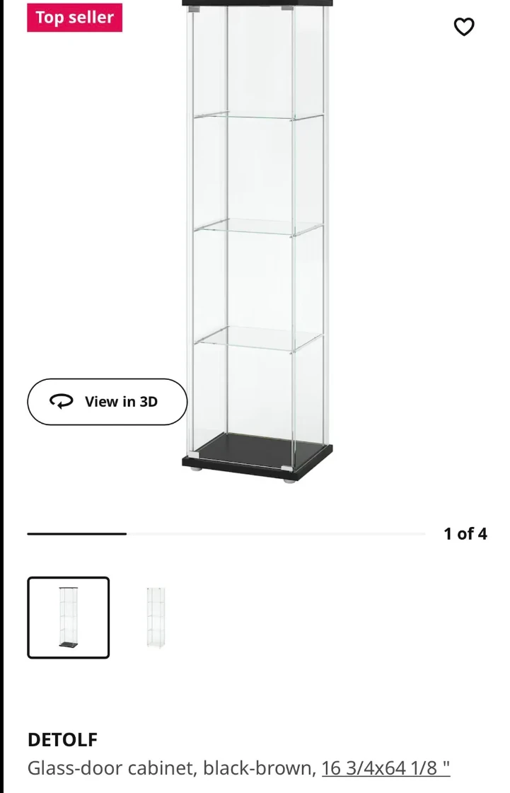 Glass Cabinet - Black-Brown - photo 2