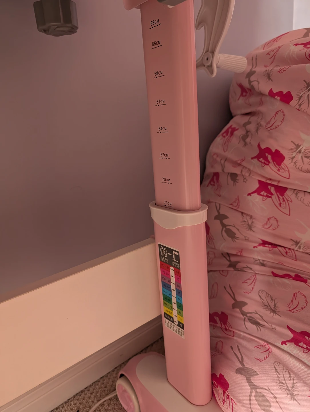 🥕Adjustable Height Kids Desk - Pink & White - photo 3