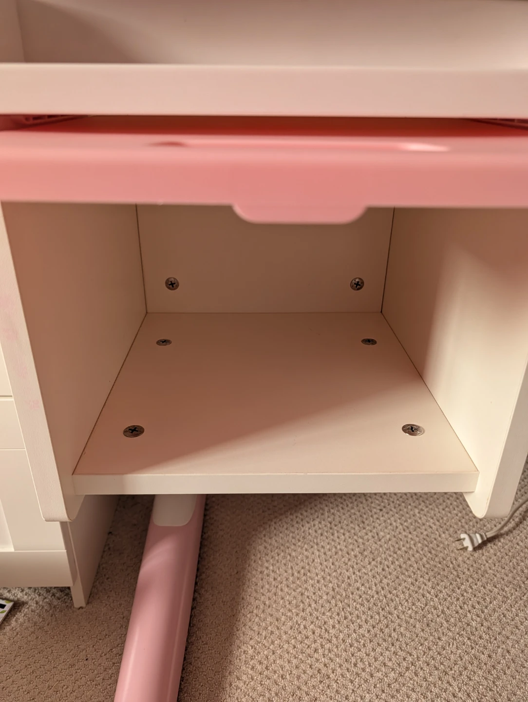 🥕Adjustable Height Kids Desk - Pink & White - photo 5