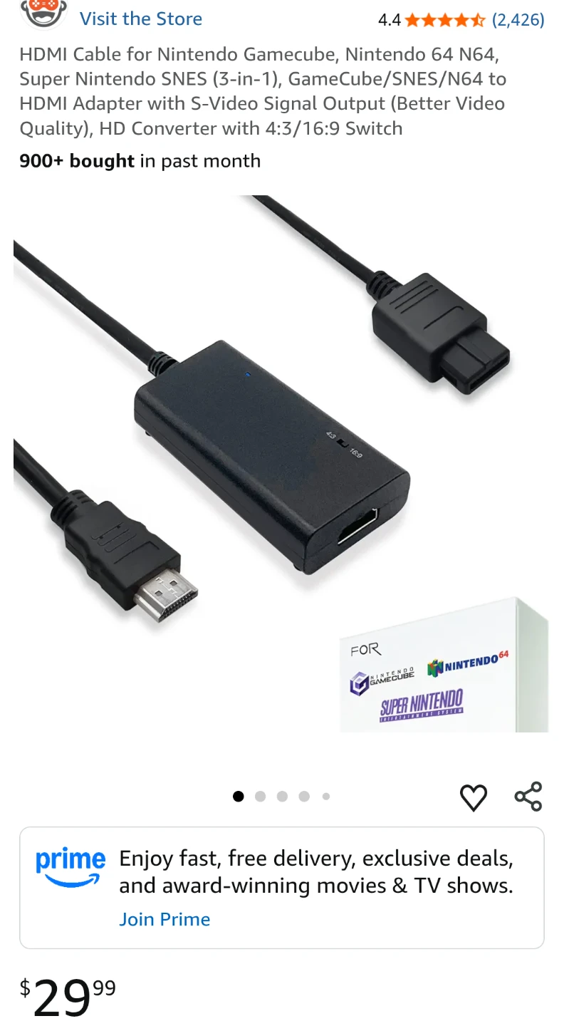 HDMI Cable for Nintendo Gamecube/N64/SNES - photo 4