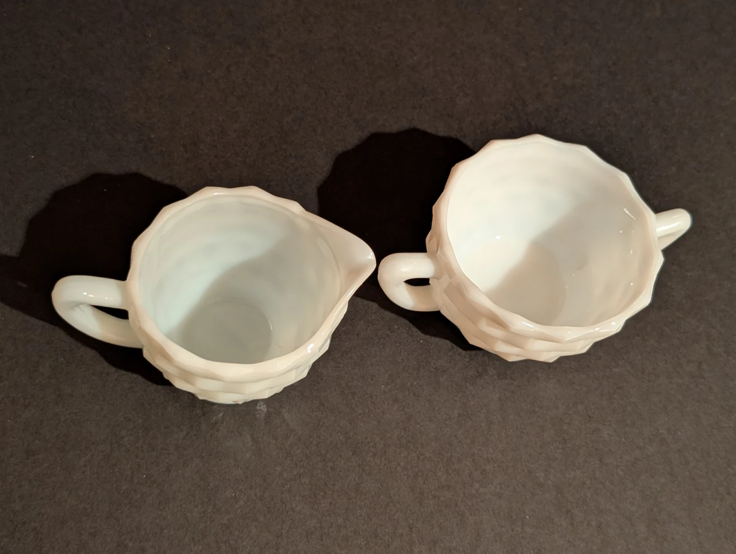 Vintage Milk Glass Cream & Sugar Set - photo 2