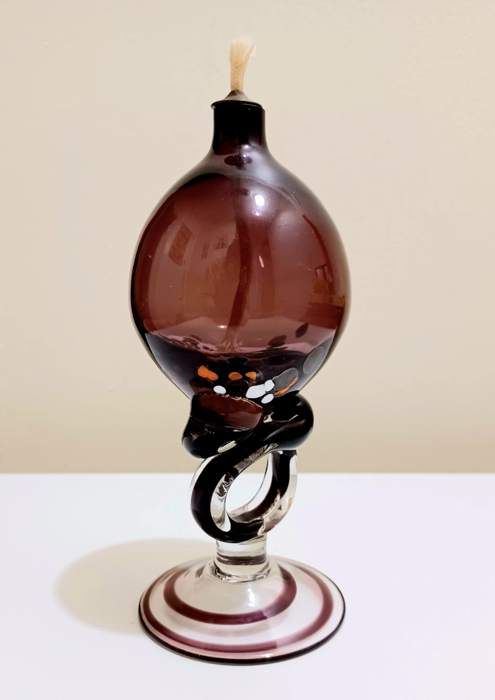 Unique Purple Amethyst Josefine Krosno Oil Lamp