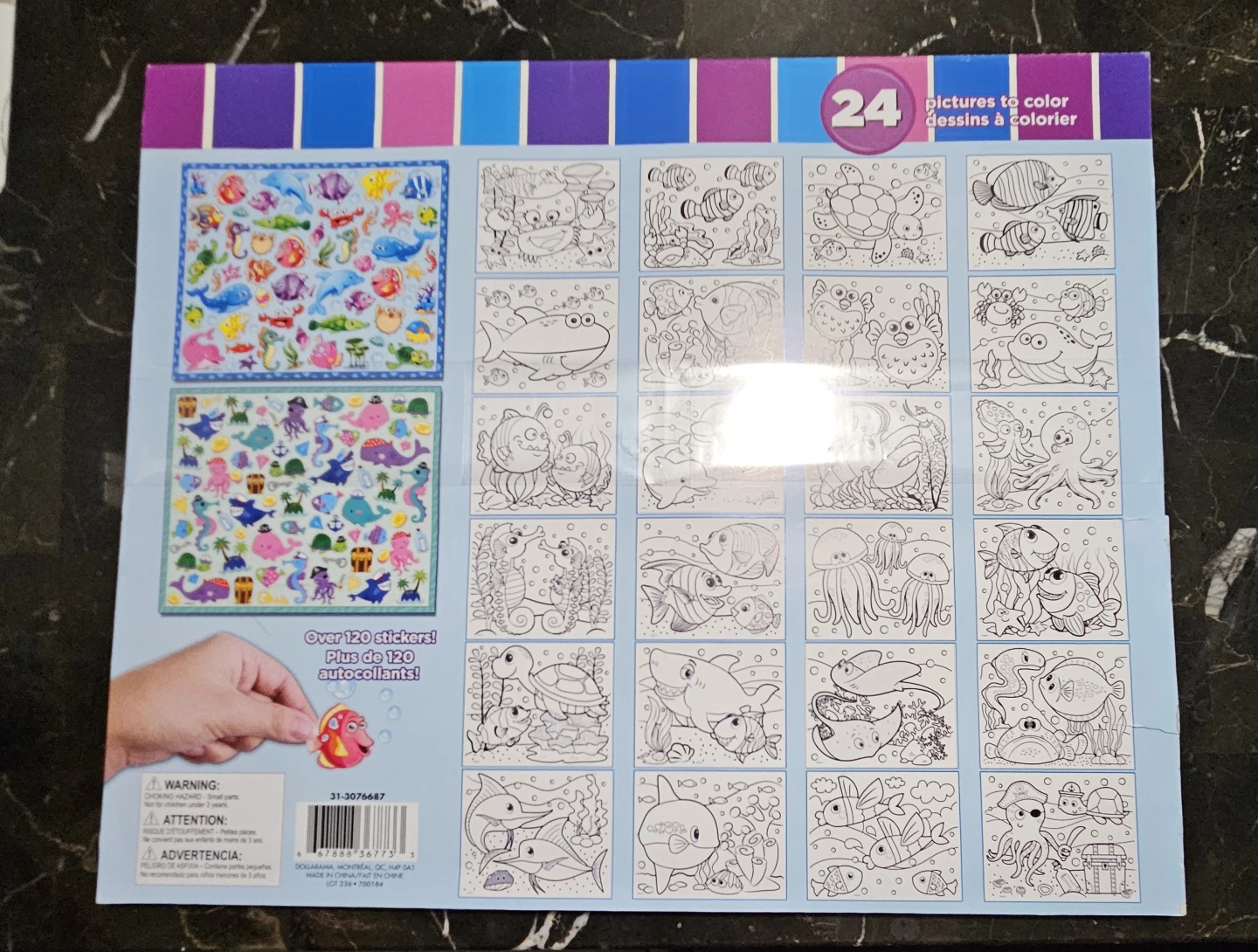 Jumbo Sea Life Coloring Pad with Stickers & Wooden Puzzle - photo 3