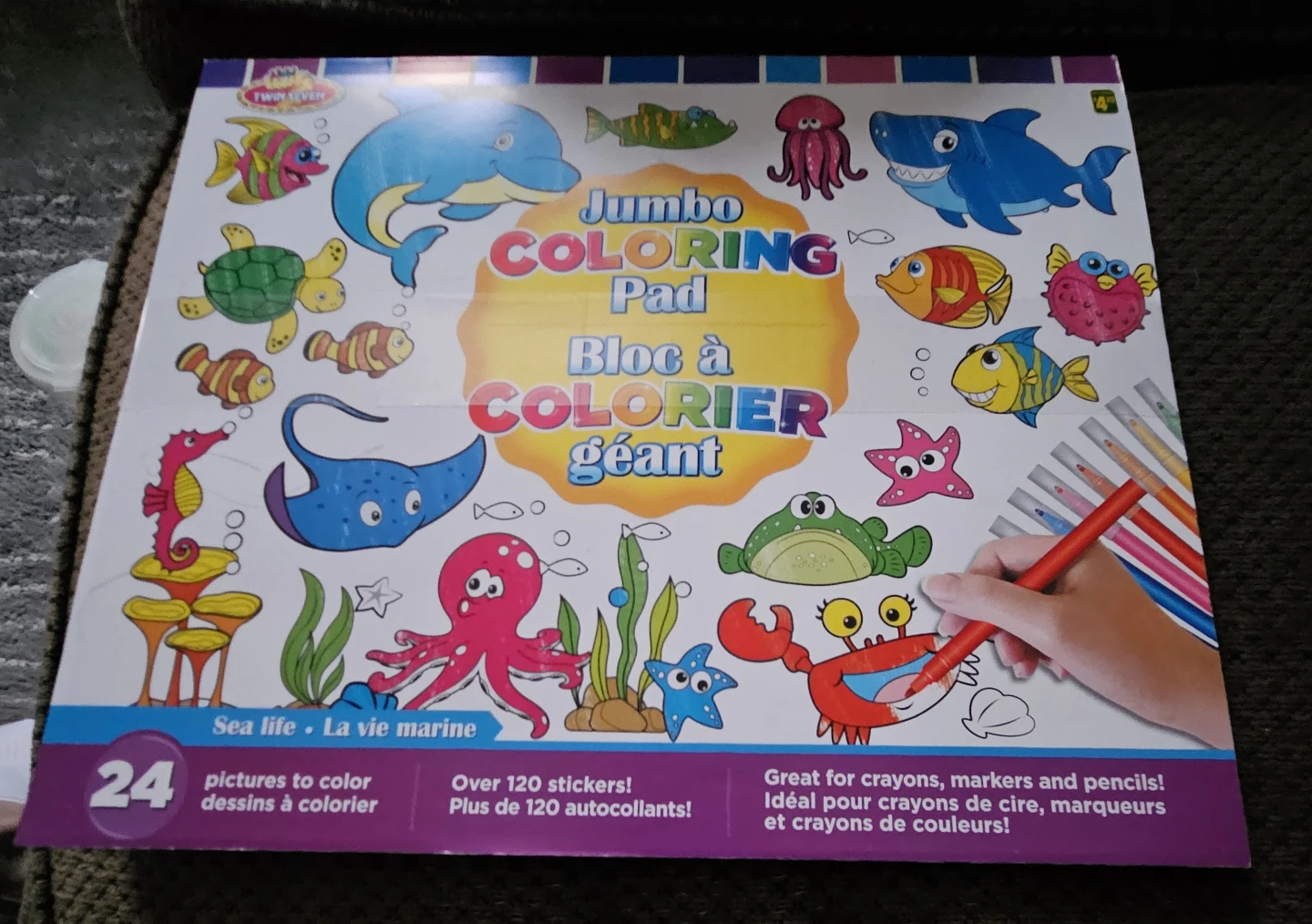 Jumbo Sea Life Coloring Pad with Stickers & Wooden Puzzle - photo 4