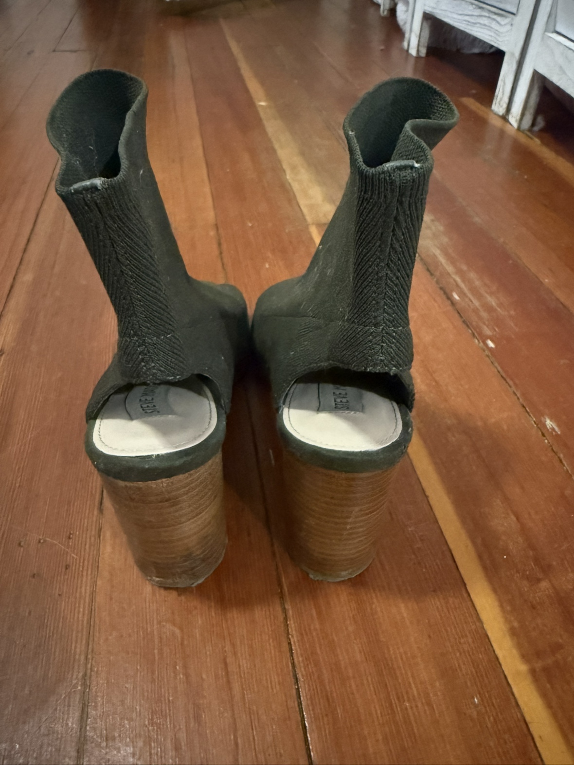 Steve Madden Olive Green Peep-Toe Booties - photo 3