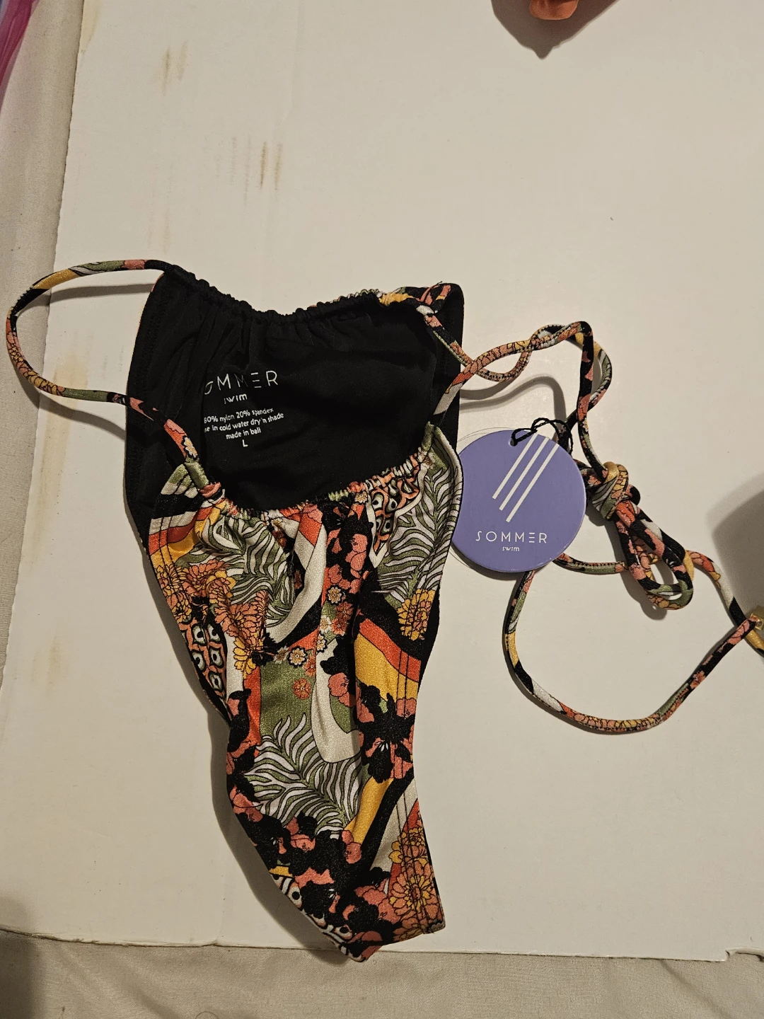 Sommer Swim Printed Bikini Bottom - Size L