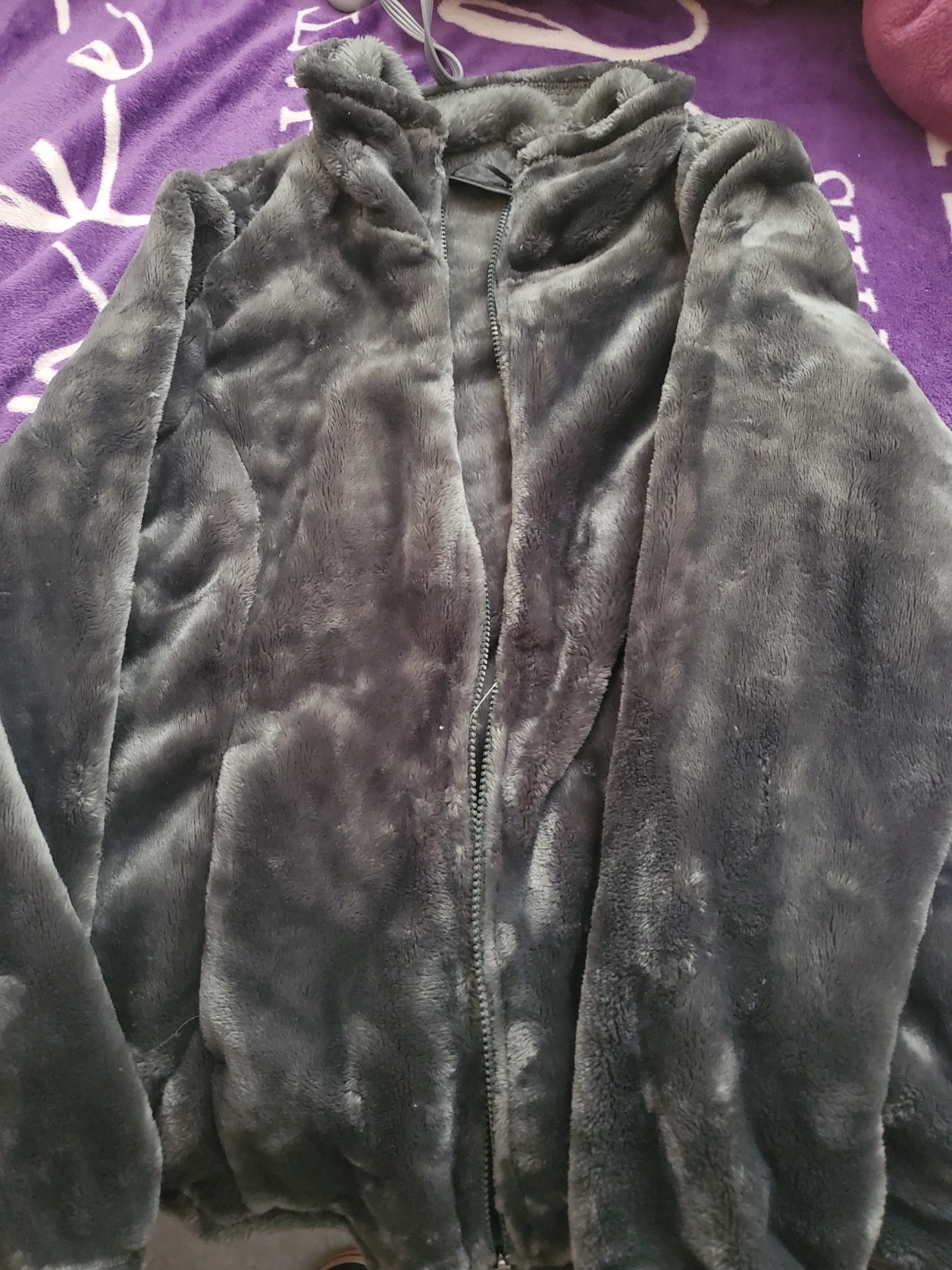 Green Faux Fur Zip-Up Jacket
