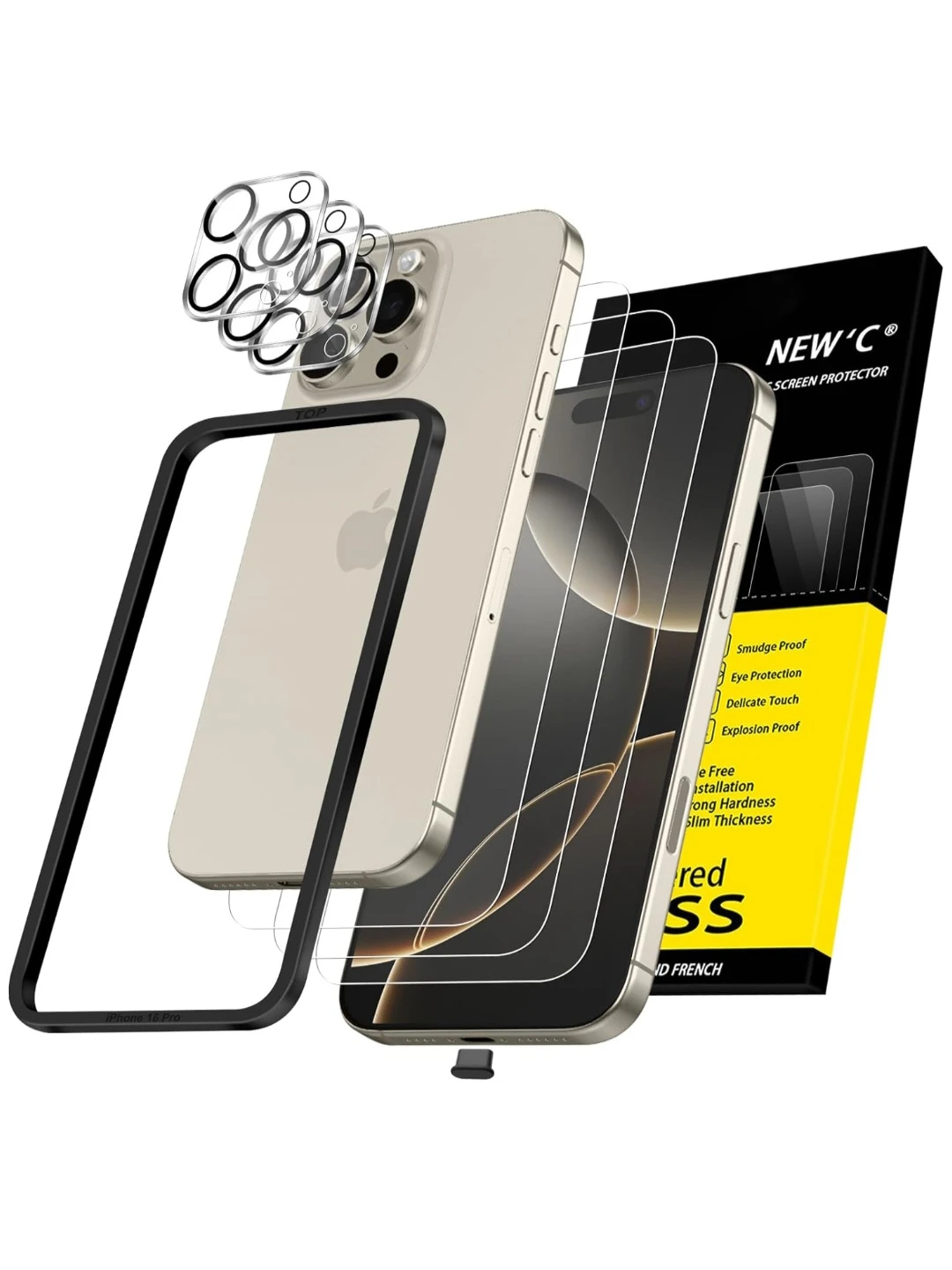New'C iPhone 16 Pro Screen Protector Set 🧡