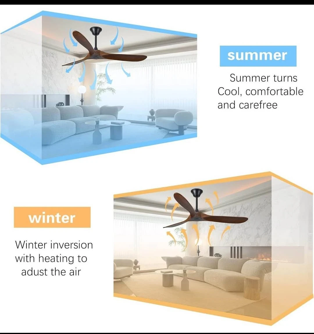 60-inch Ceiling Fan - Black Metal & Dark Walnut - photo 5