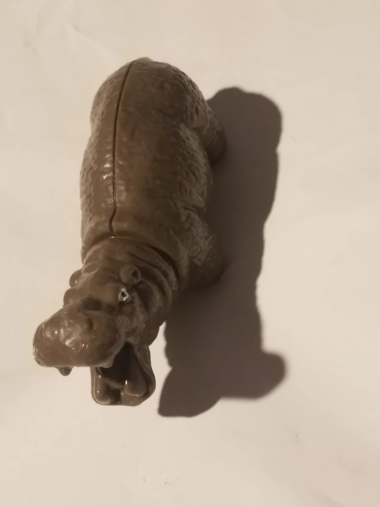 Hippopotamus Figure Hard Plastic Wide Open Mouth Zoo Animal Toy