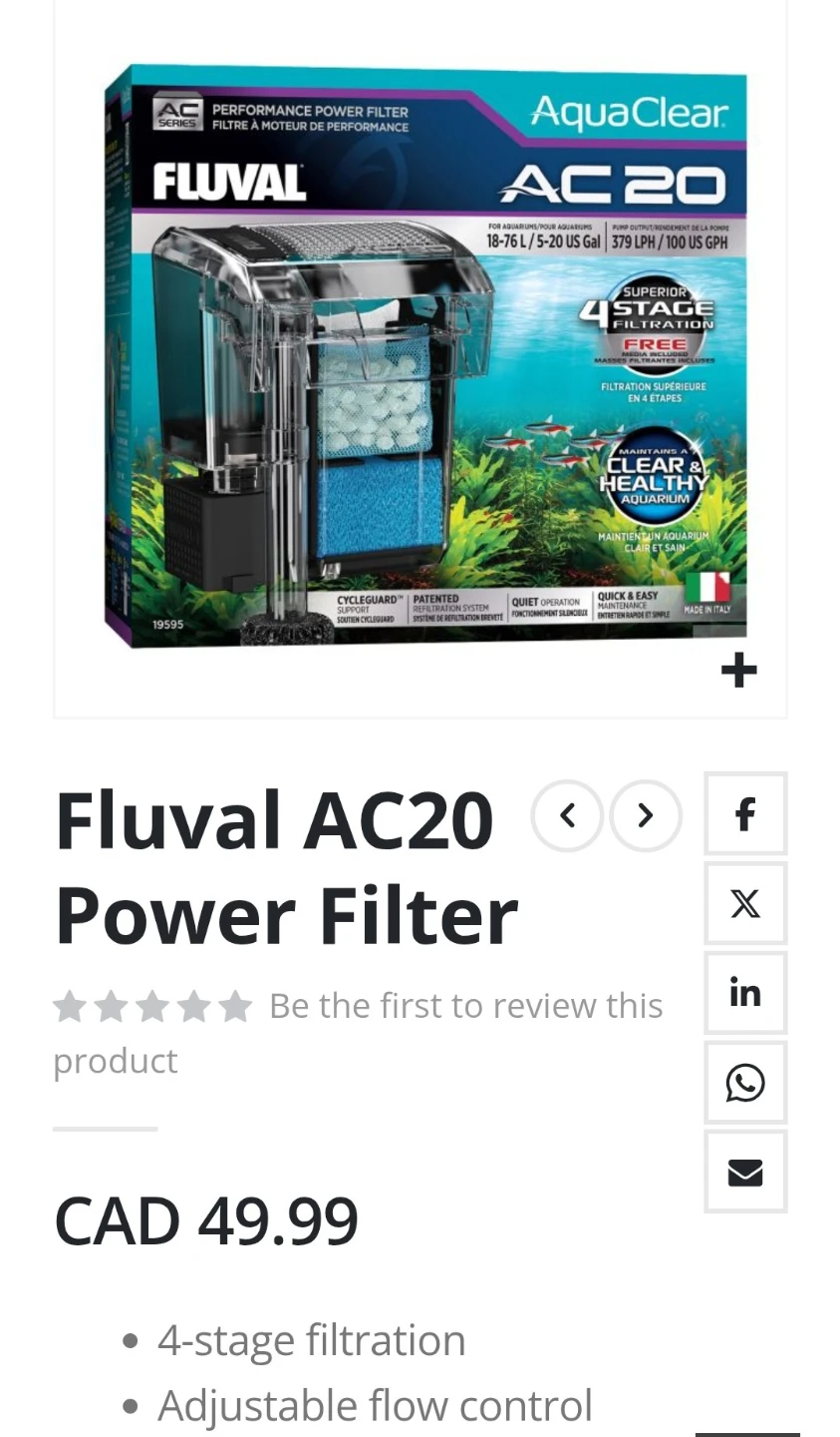 Fluval 20 Filter ++EXTRAS!