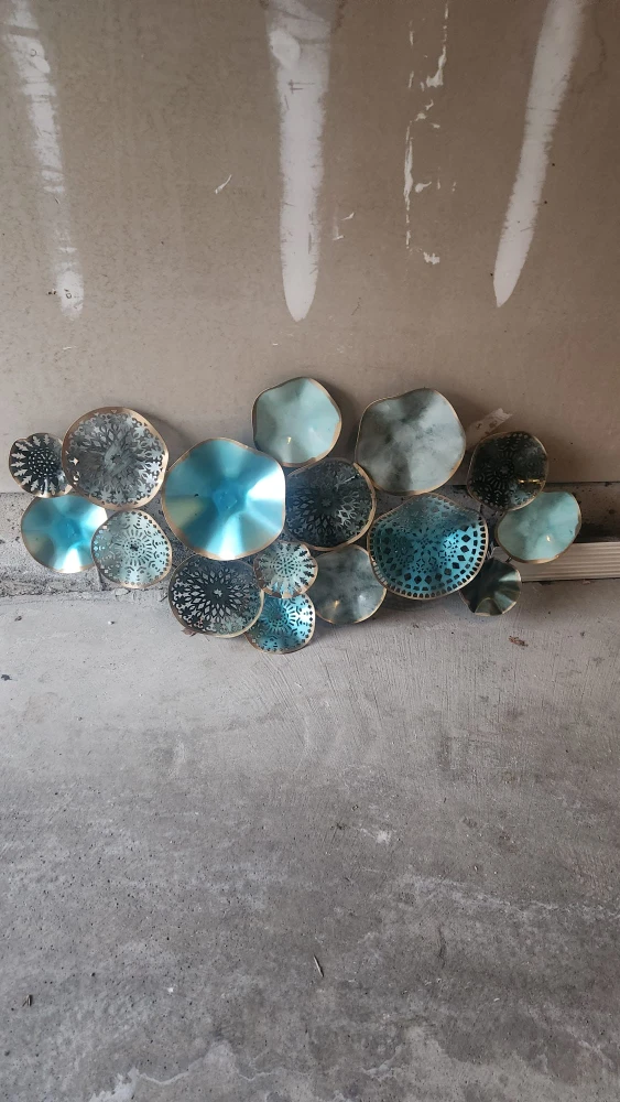Metal Wall Art Decor - Blue/Gold