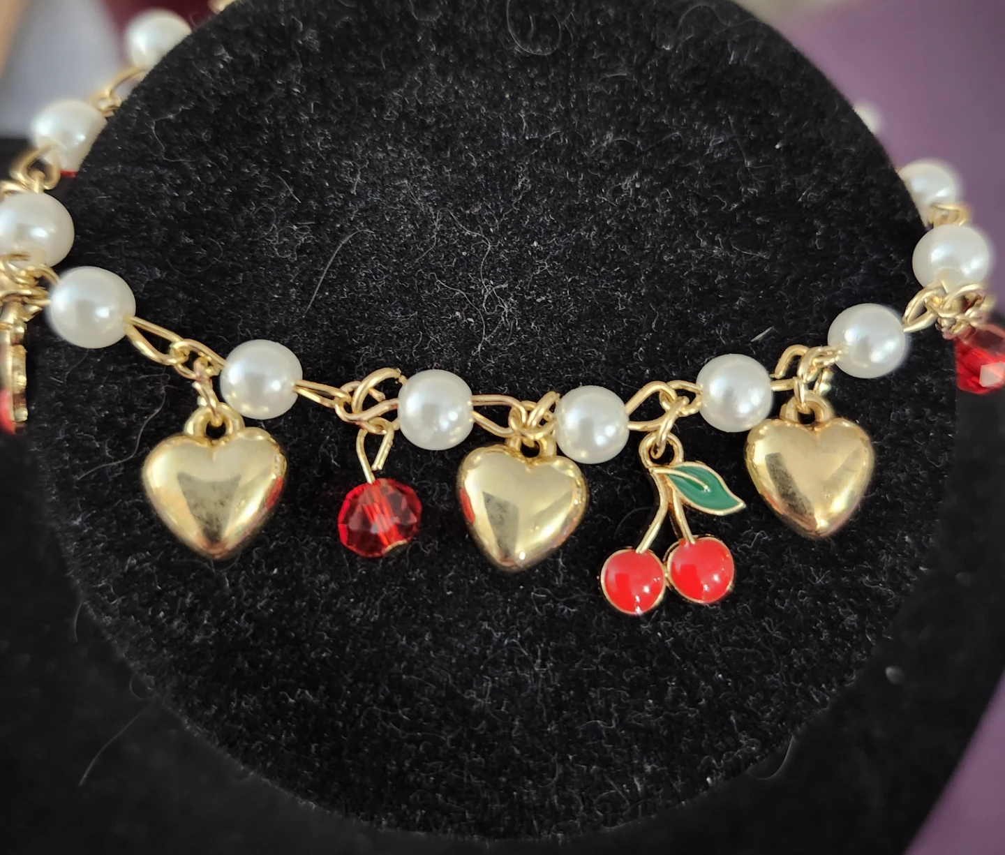 Bracelet - Hearts, Pearls, Cherries 🍒✨️✨️✨️ - photo 4