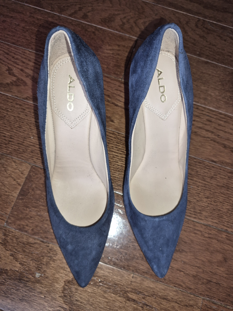 ALDO Navy Blue Suede Heels