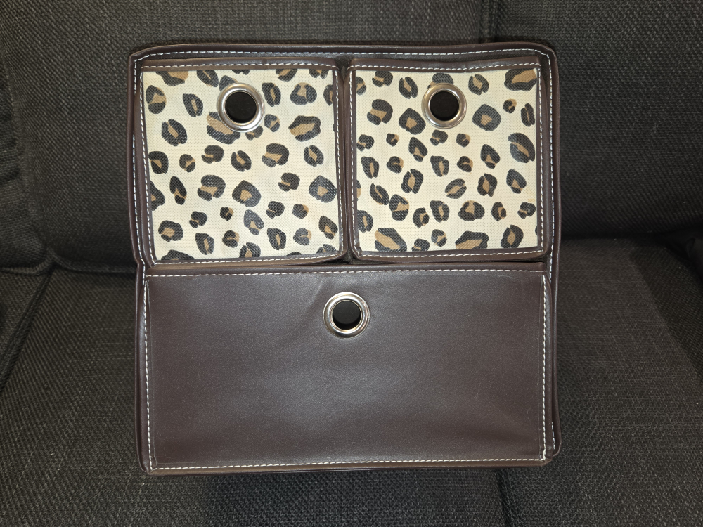 Brown Faux Leather Storage Box with Leopard Print Drawers - photo 2