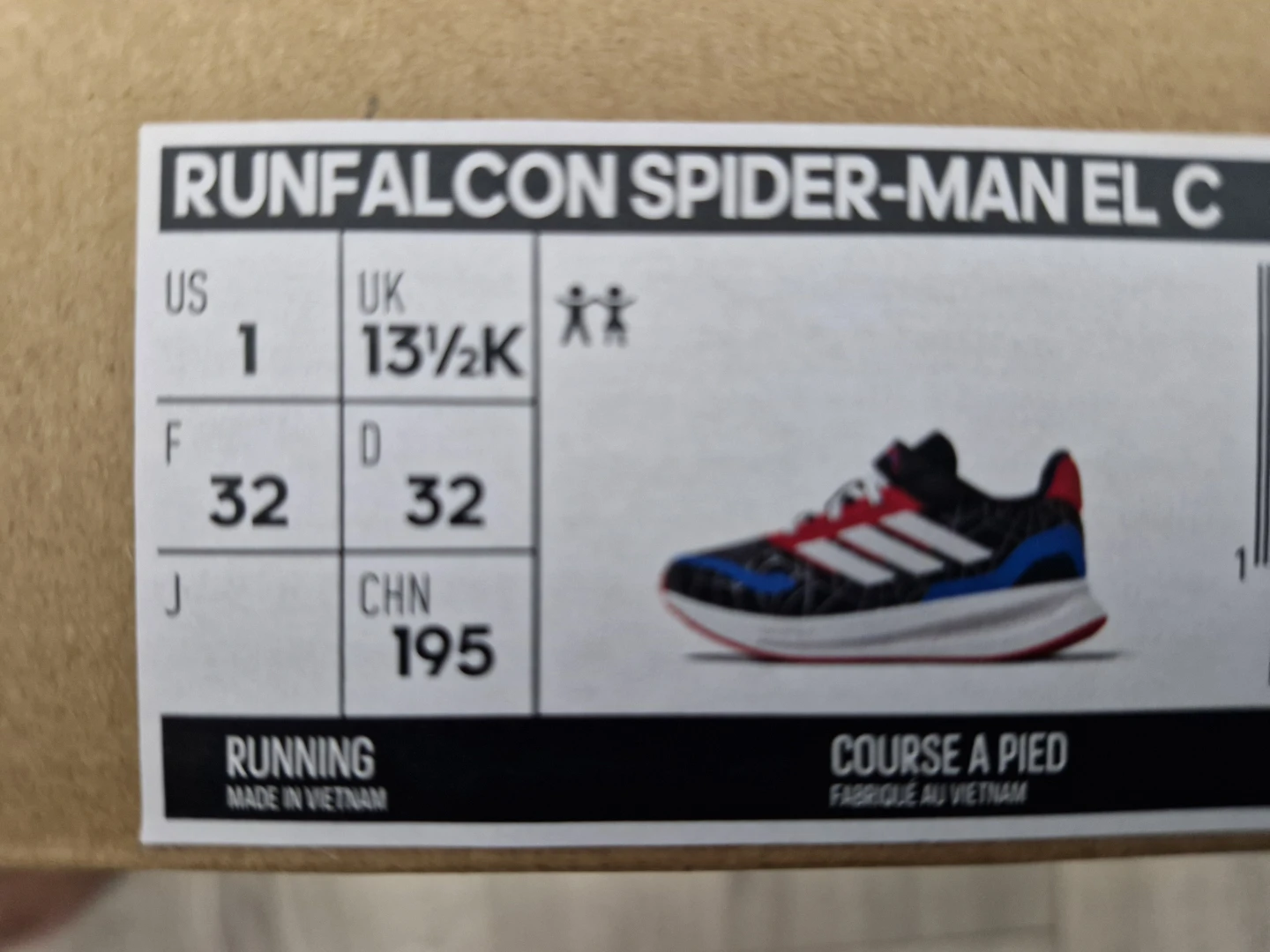 Adidas Runfalcon Spider-Man EL C - Size US 1 - photo 3