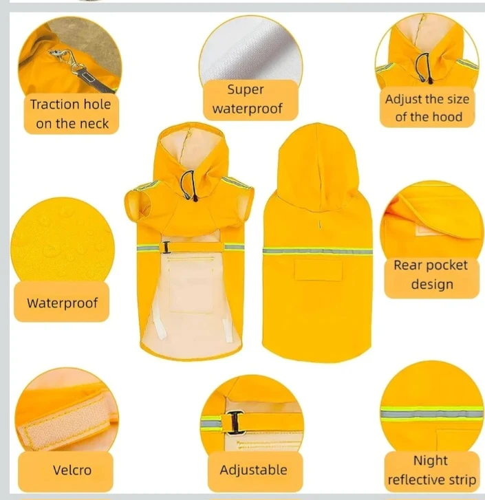 🥕  NEW!  Havenfly Waterproof Dog Raincoat - Size L & XL - photo 4
