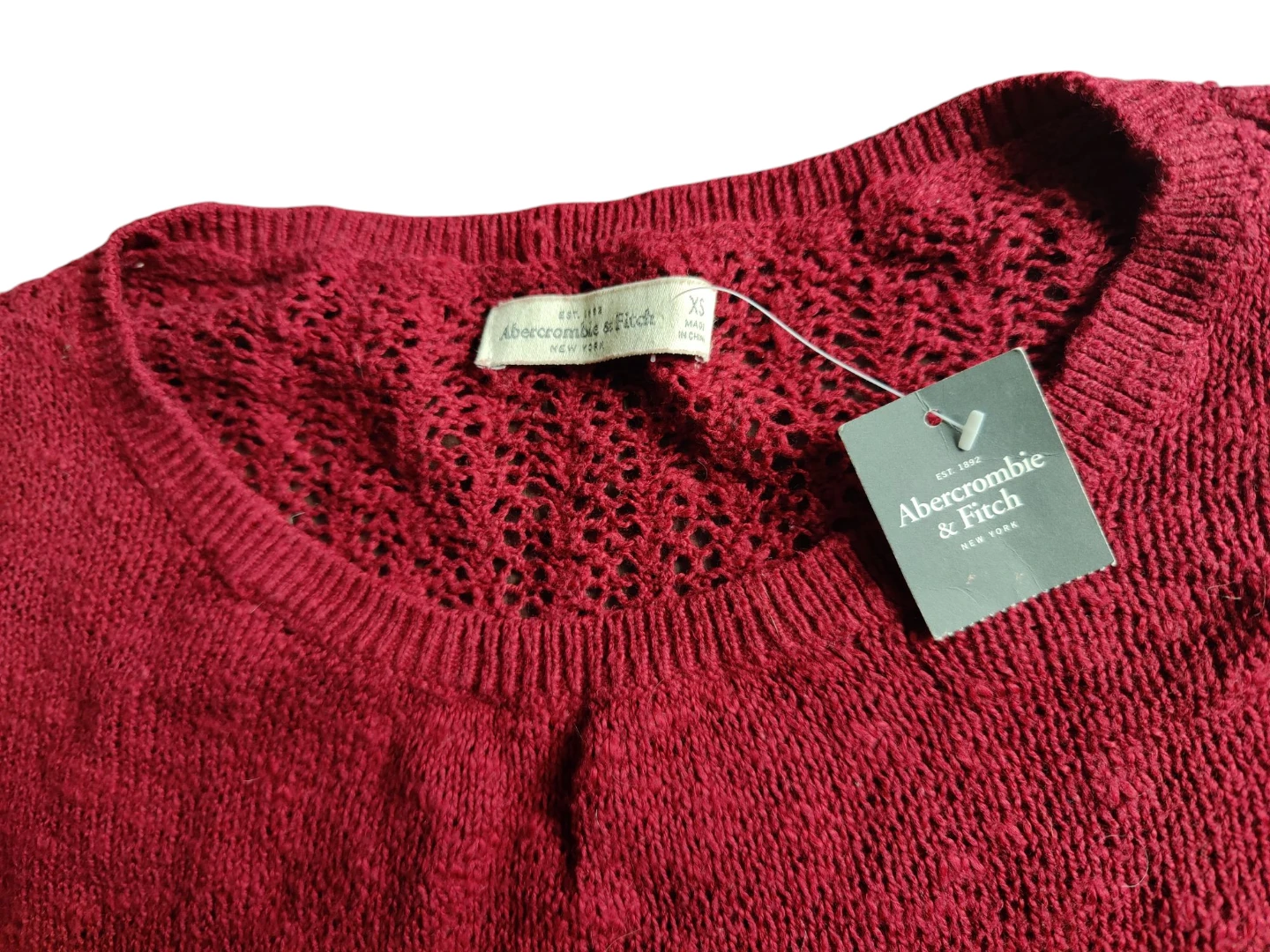 Abercrombie & Fitch Red Knit Sweater Long Sleeve Shirt Size XS - photo 2