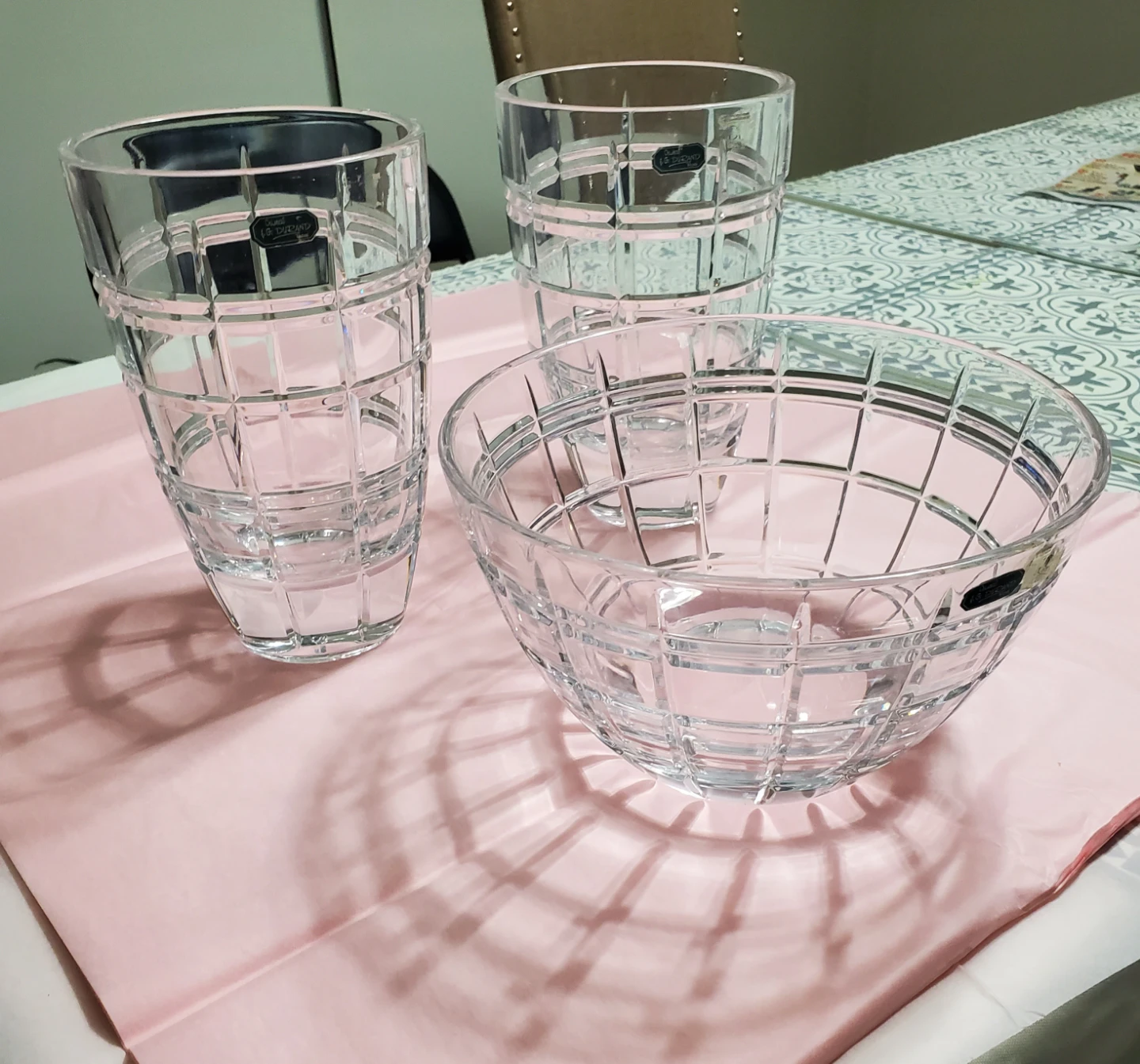 LB Studio Crystal Vase & Bowl Set