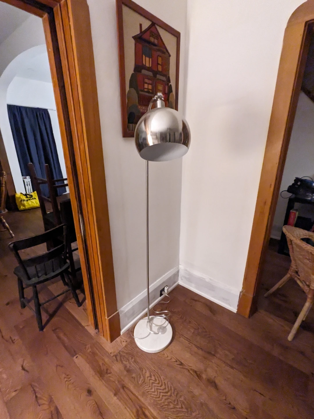 Silver Globe Floor Lamp