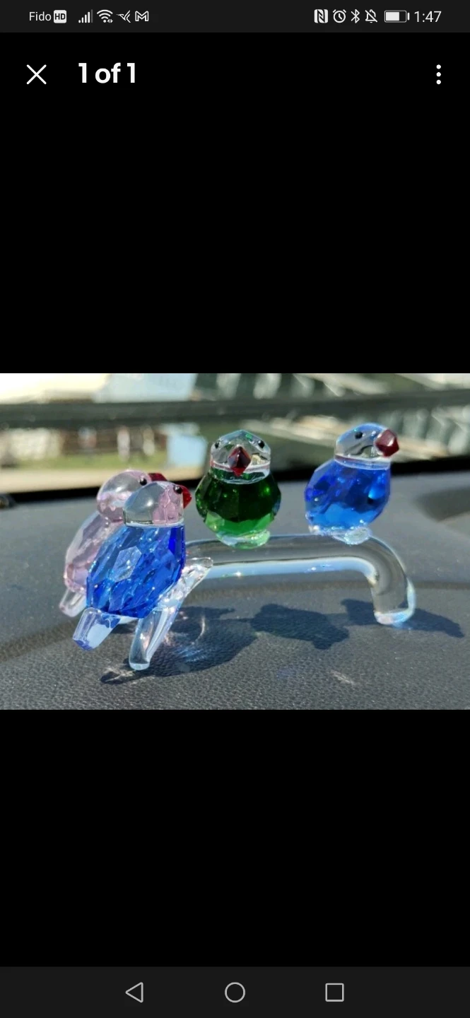 Glass  Parrot Ornament figurine