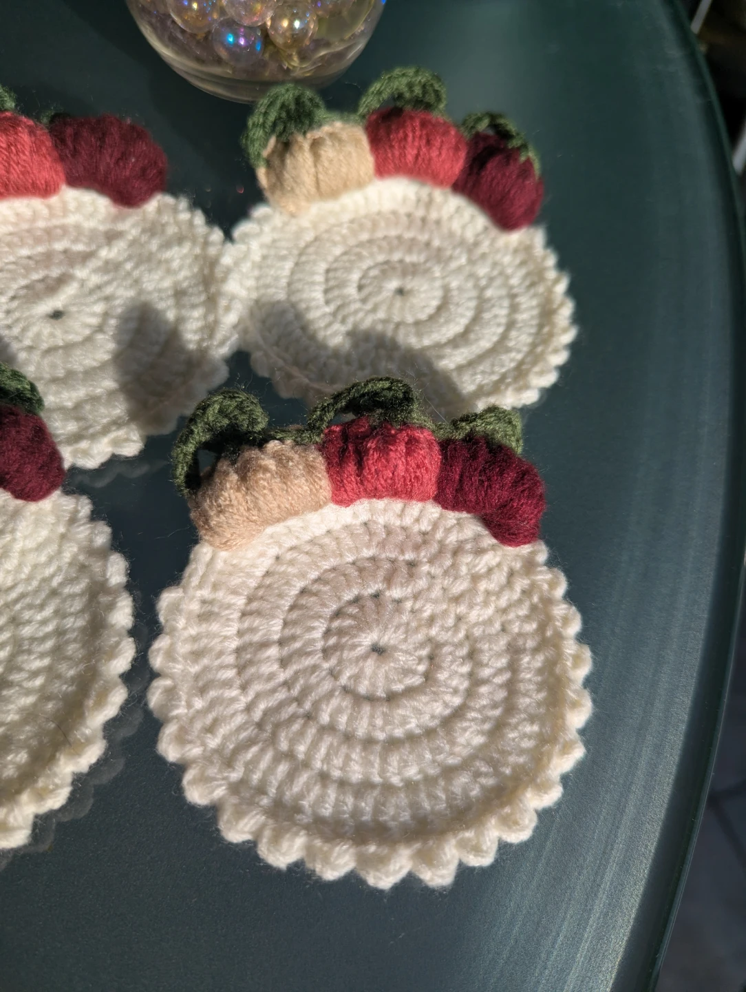 Handmade pumpkin Crochet Coasters - Set of 4 - photo 5