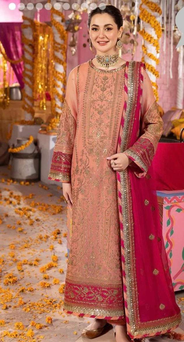 Peach Embroidered Salwar Kameez