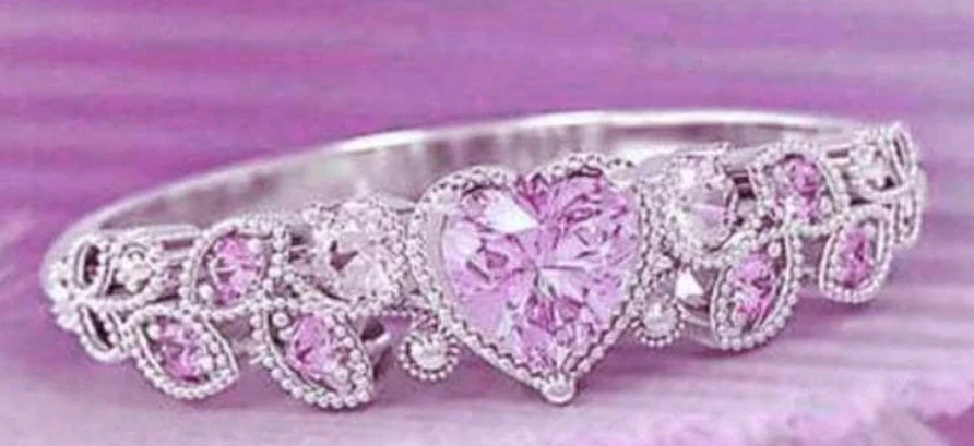 Heart-shaped Pink Gemstone Ring