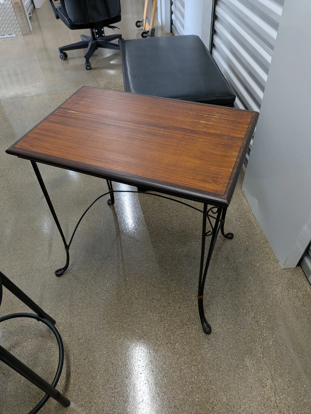 Brown Wood Top Accent Table