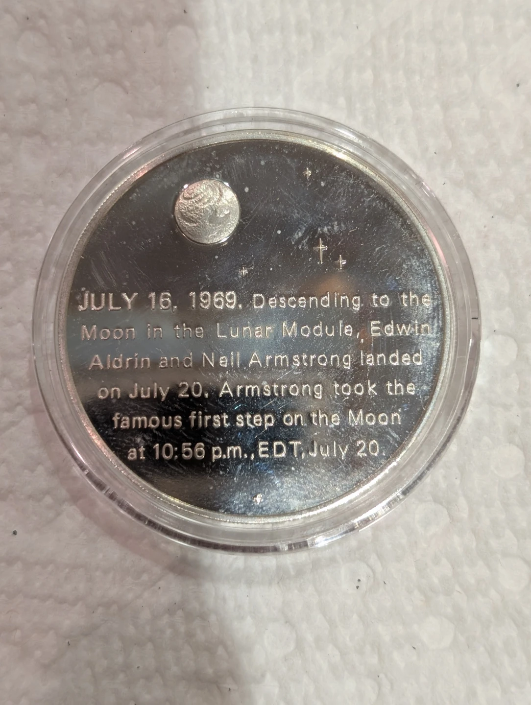 Apollo 11 First Manned Landing on the Moon Sterling Coin - photo 2