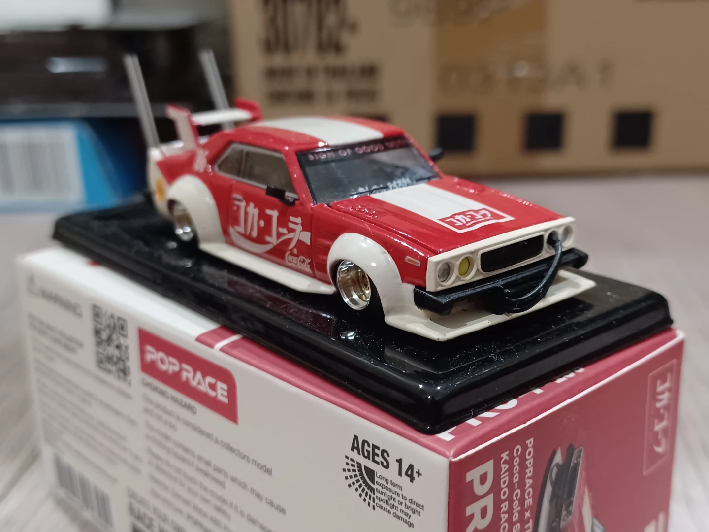 Pop Race 1/64 Coca-Cola Skyline GT-R Kaido Racer Diecast Model - photo 4