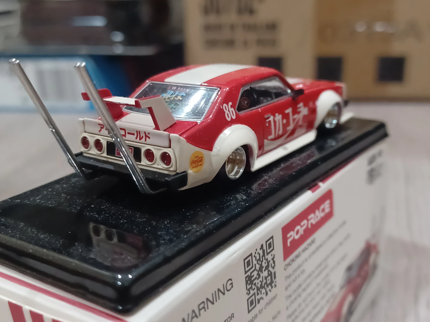 Pop Race 1/64 Coca-Cola Skyline GT-R Kaido Racer Diecast Model - photo 5
