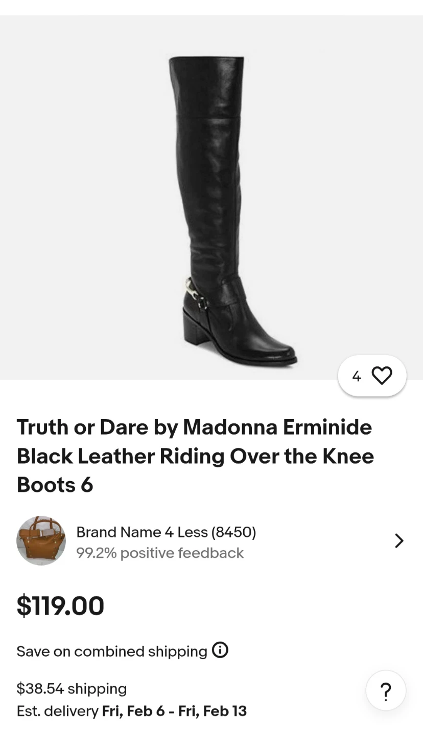 Leather Knee High Boots Size 6 Truth or Dare by Madonna $20 - photo 5