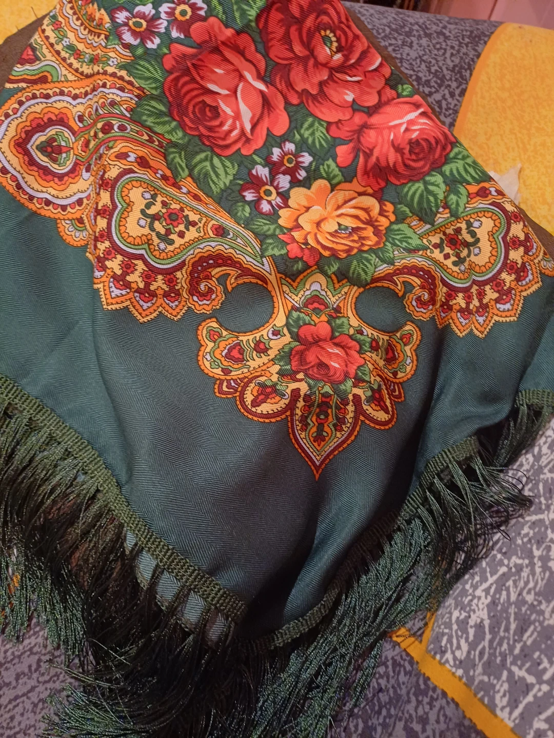 Floral Shawl with Fringe - photo 2