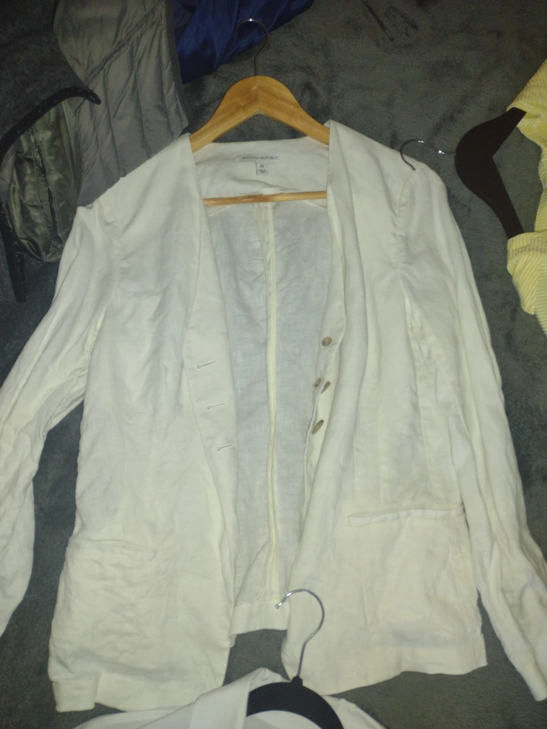 Banana Republic White Linen Blazer - Size 10