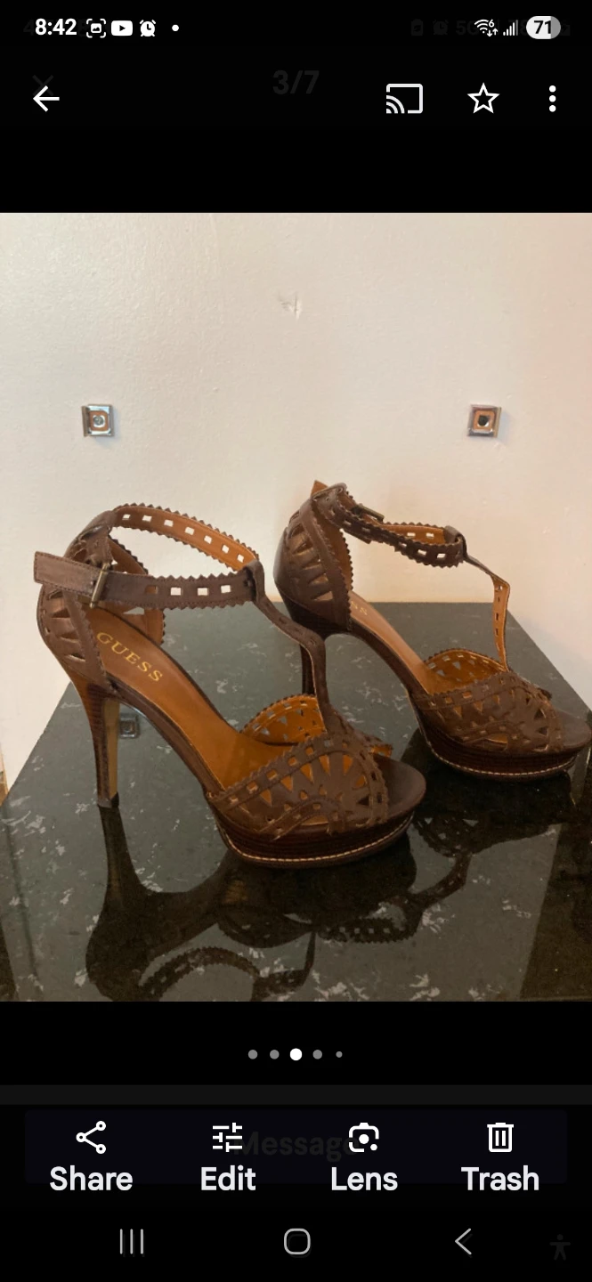 Guess Women's Brown Laser-Cut Heels - photo 2