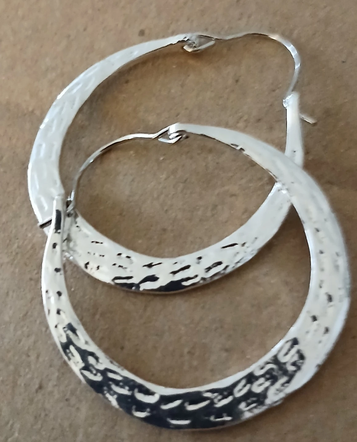 Silver Heart Pendant Necklace and Hoop Earrings Set - photo 2