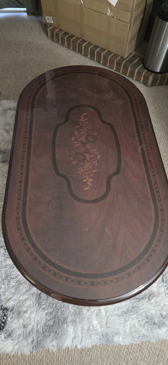 Oval Coffee Table - Dark Wood Finish - photo 3