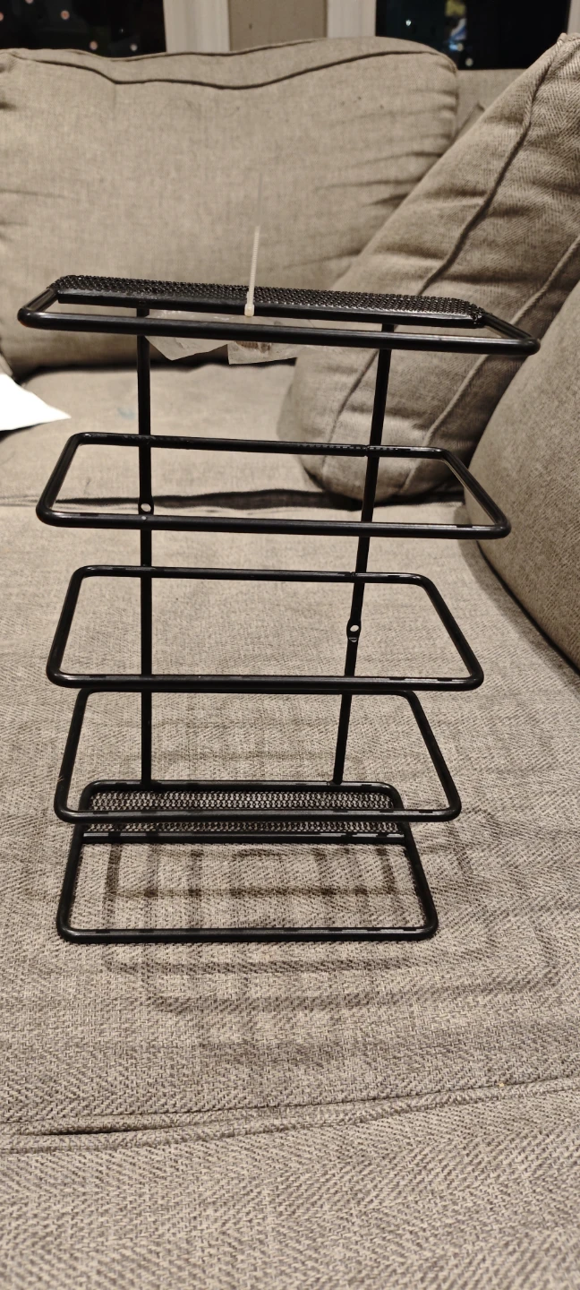 Black Metal 4-Tier Desk Organizer / Mail Sorter