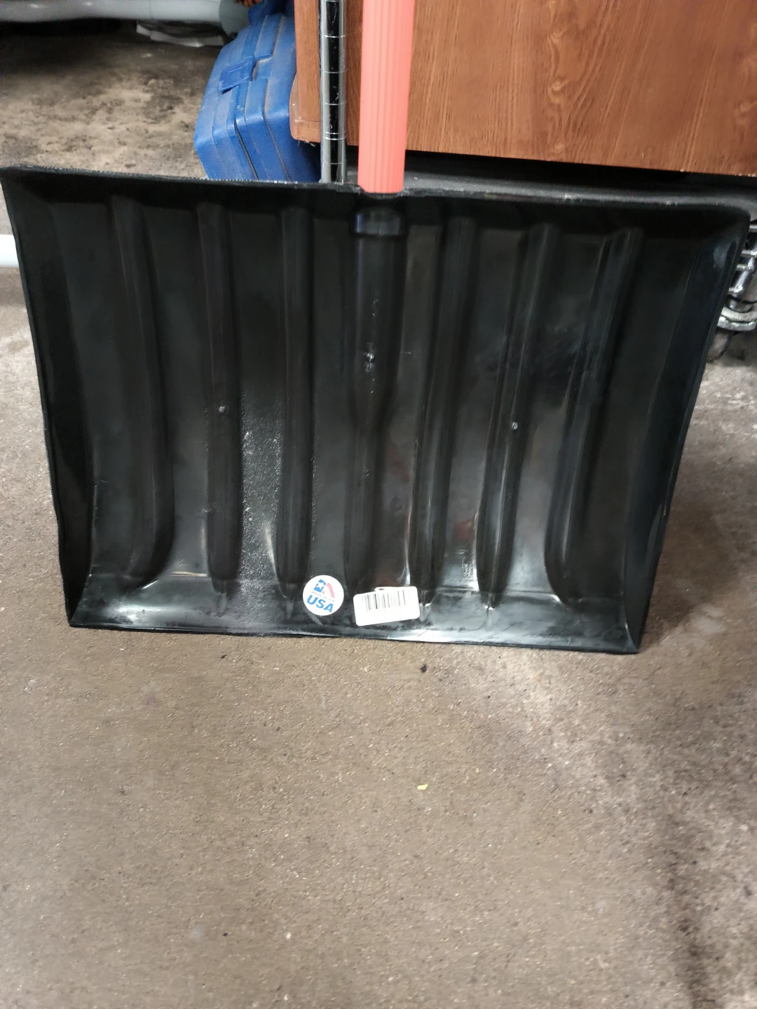 Black Snow Shovel with Orange Handle