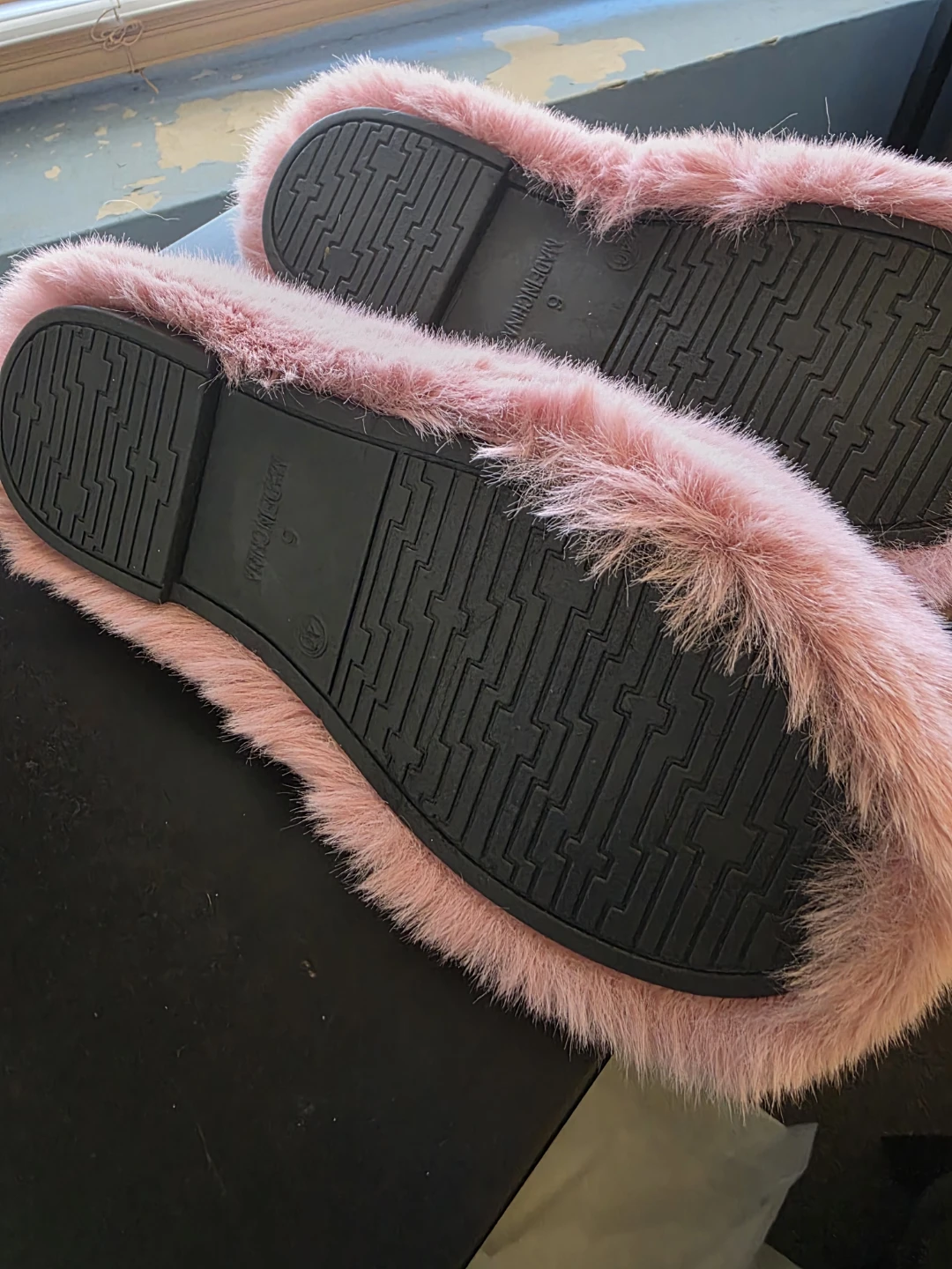 Pink Furry Slippers - Size 9 - photo 2