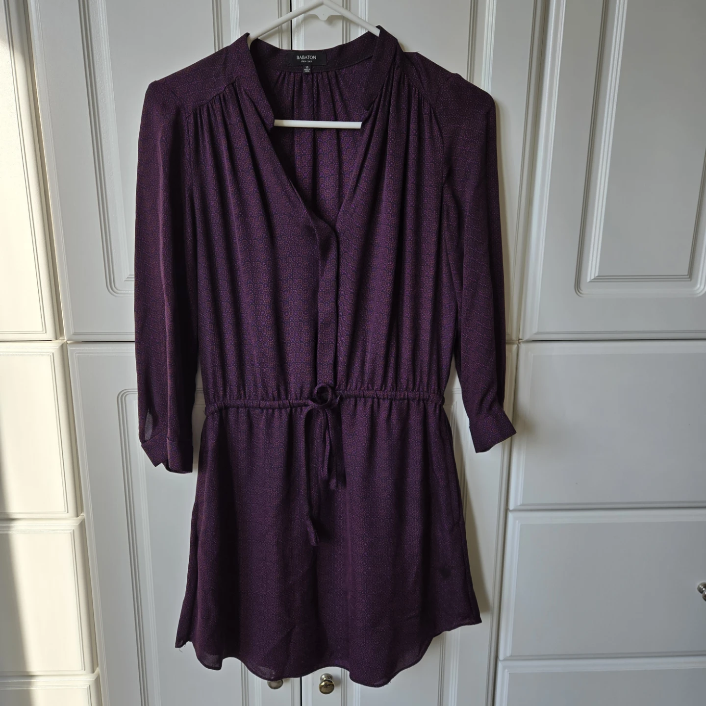 Babaton Silk Dress - Purple Pattern - XS