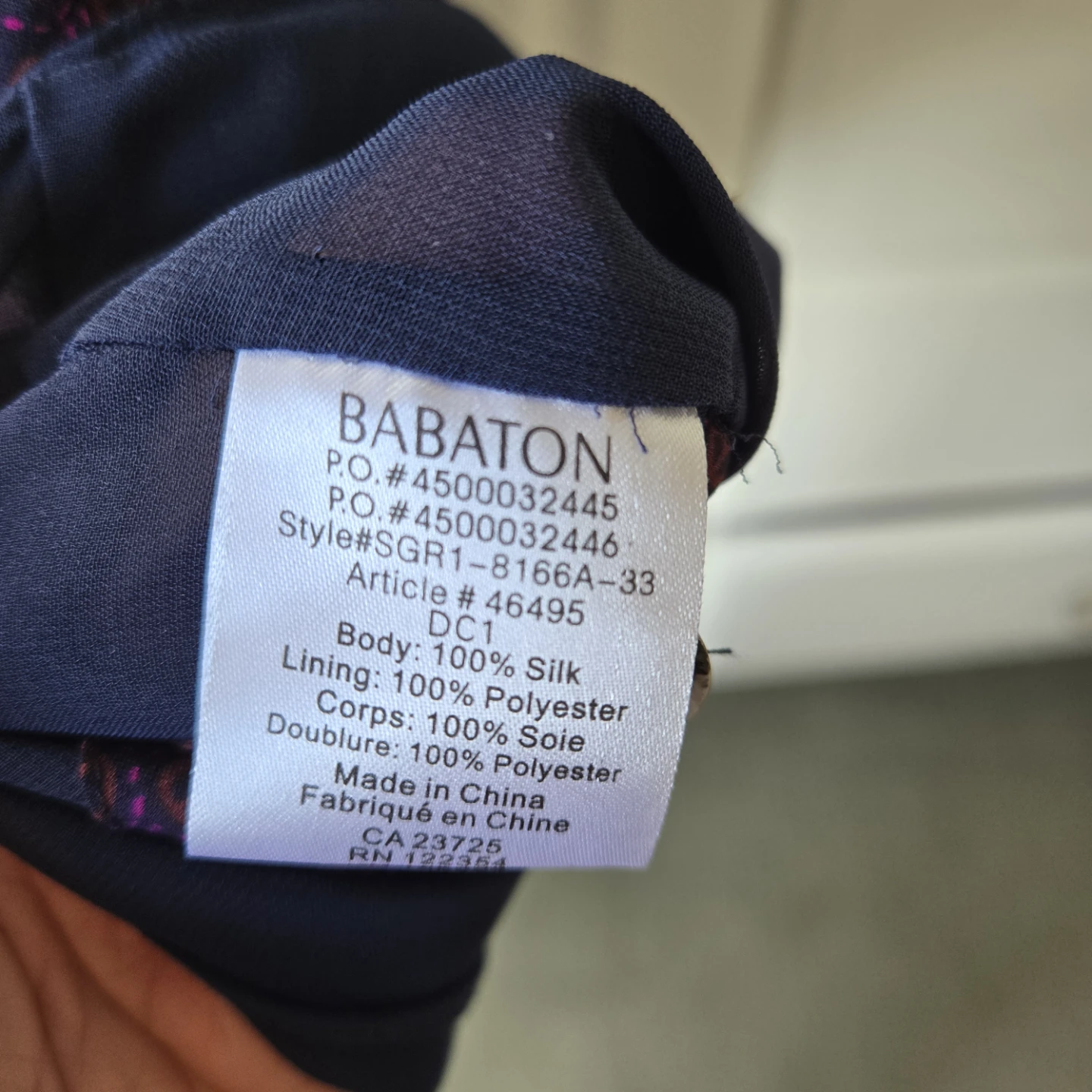 Babaton Silk Dress - Purple Pattern - XS - photo 4