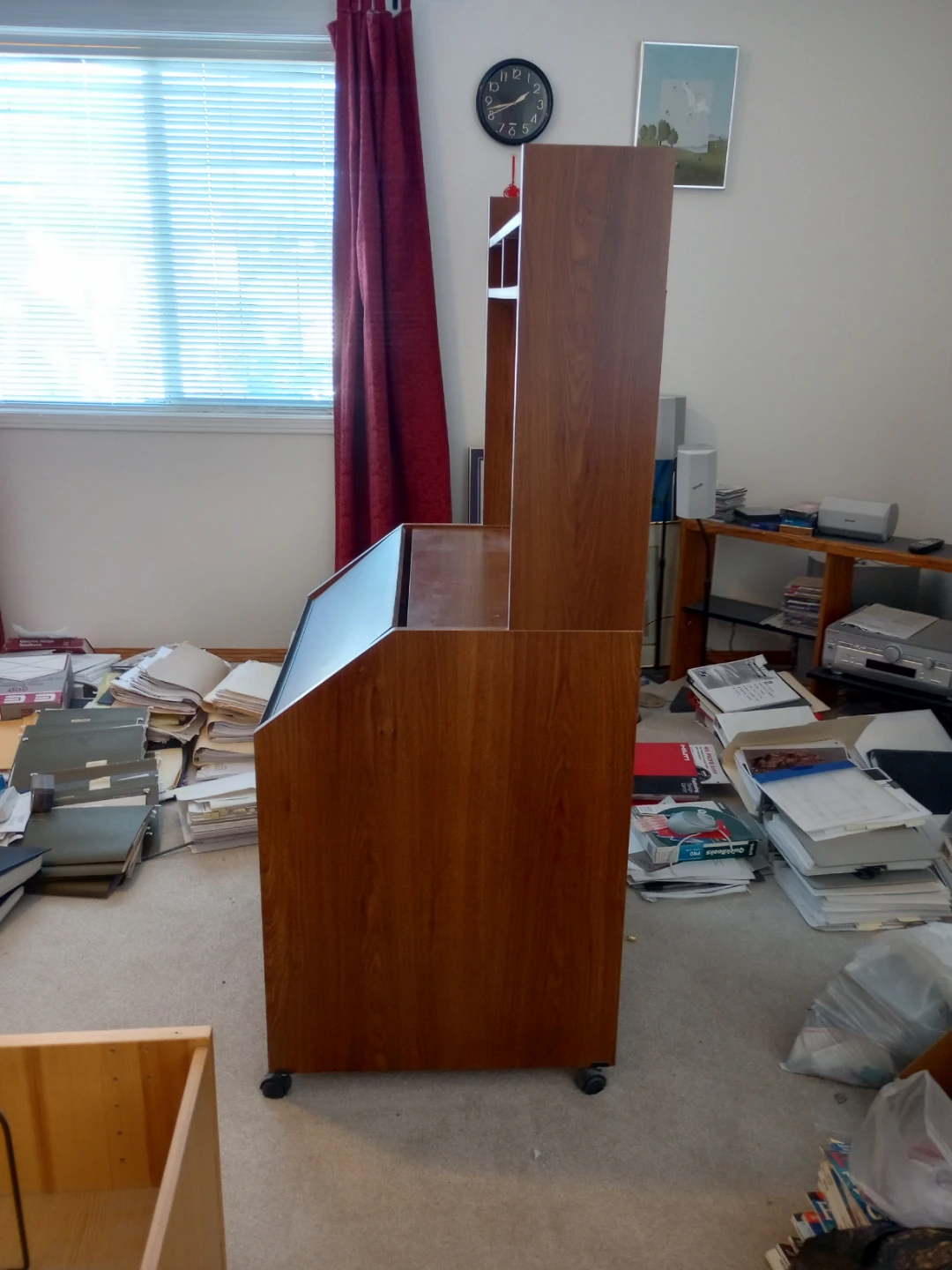 Wooden Computer Desk with Hutch and Shelving - photo 3