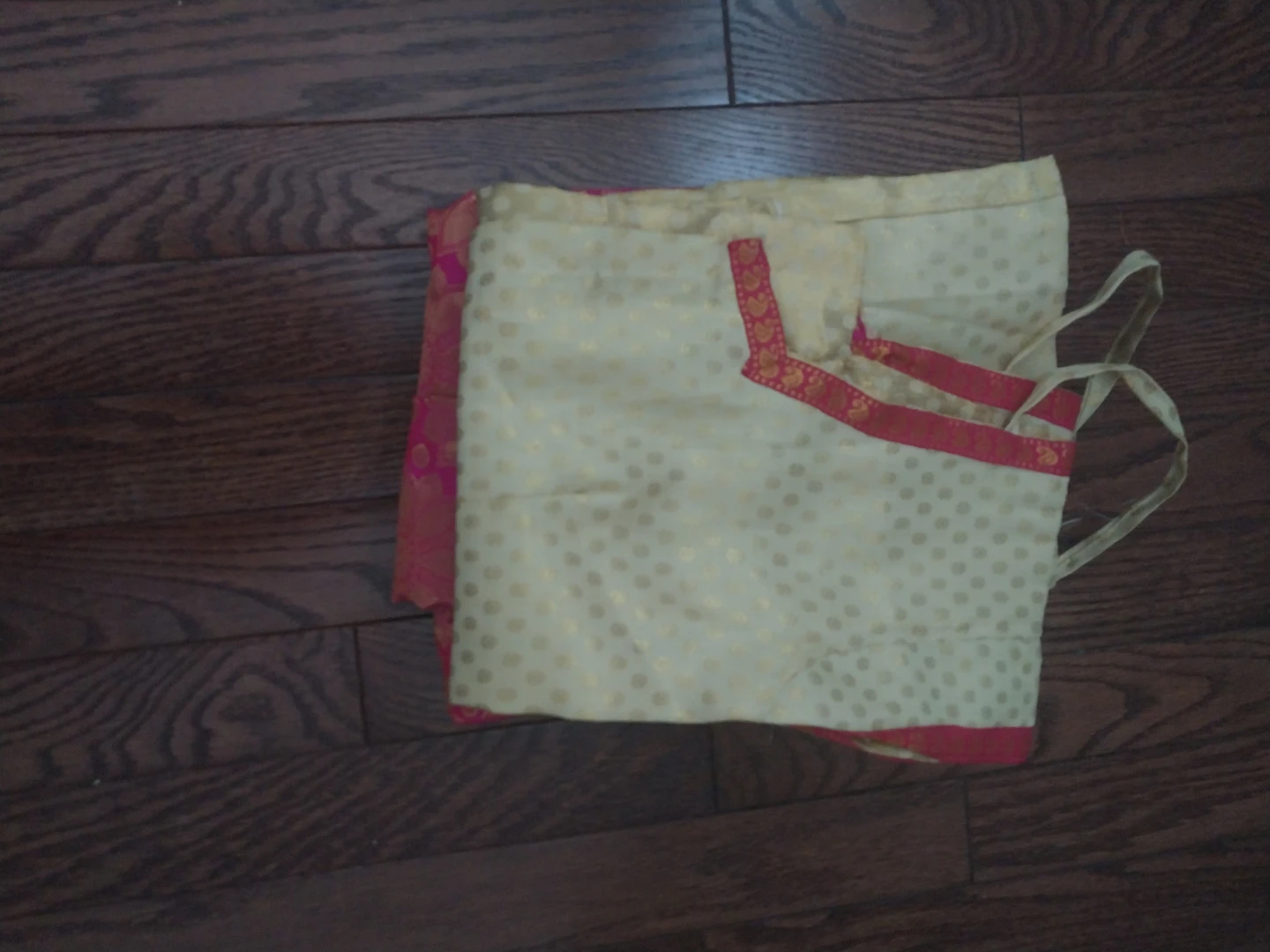 Cream and Pink Brocade Skirt and Top Set - photo 4