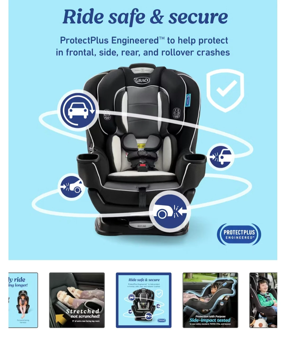 Graco Extend2Fit Convertible Car Seat - Pink/Black - photo 3