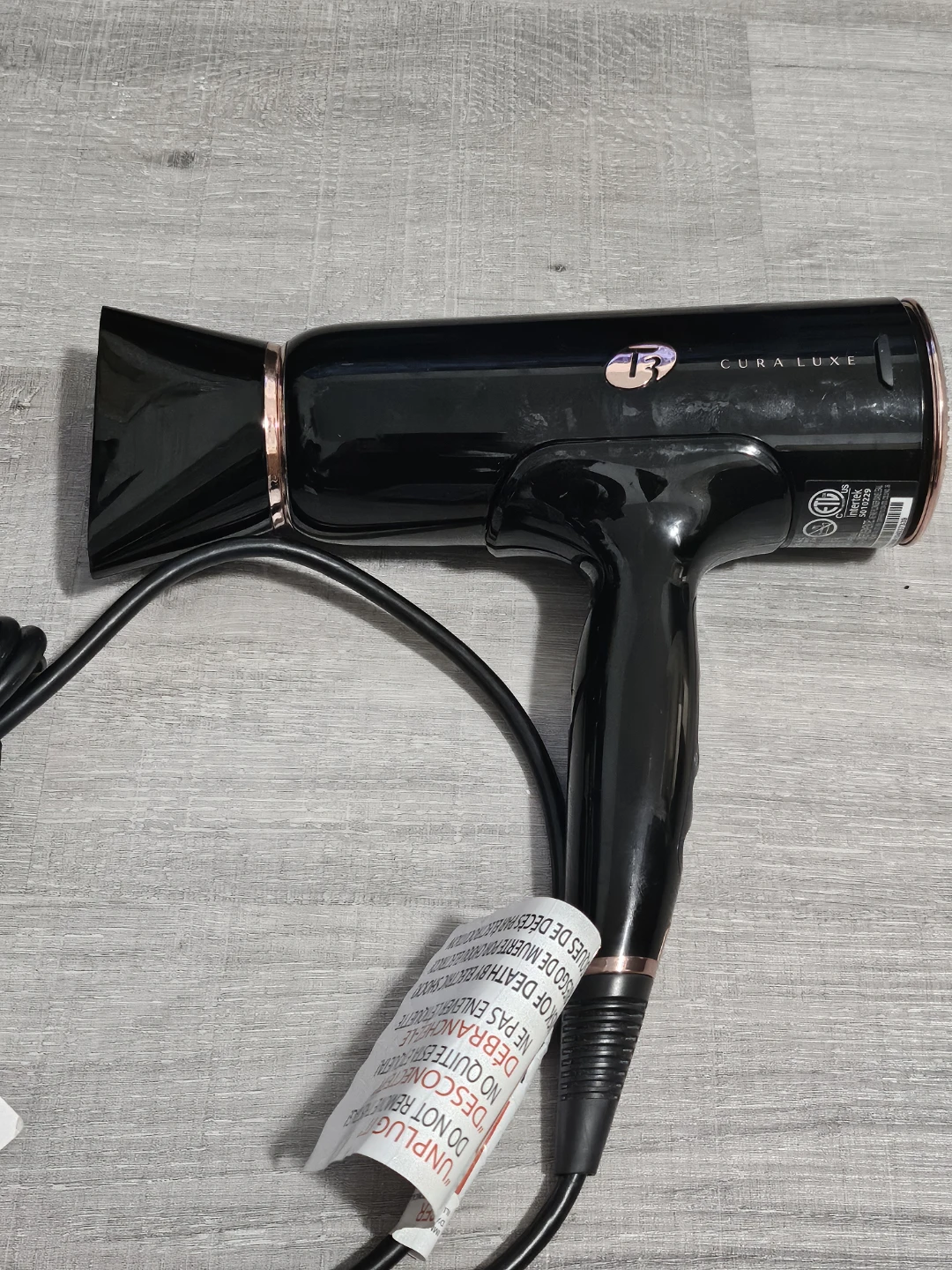 T3 Cura Luxe Hair Dryer - Black & Rose Gold - photo 2