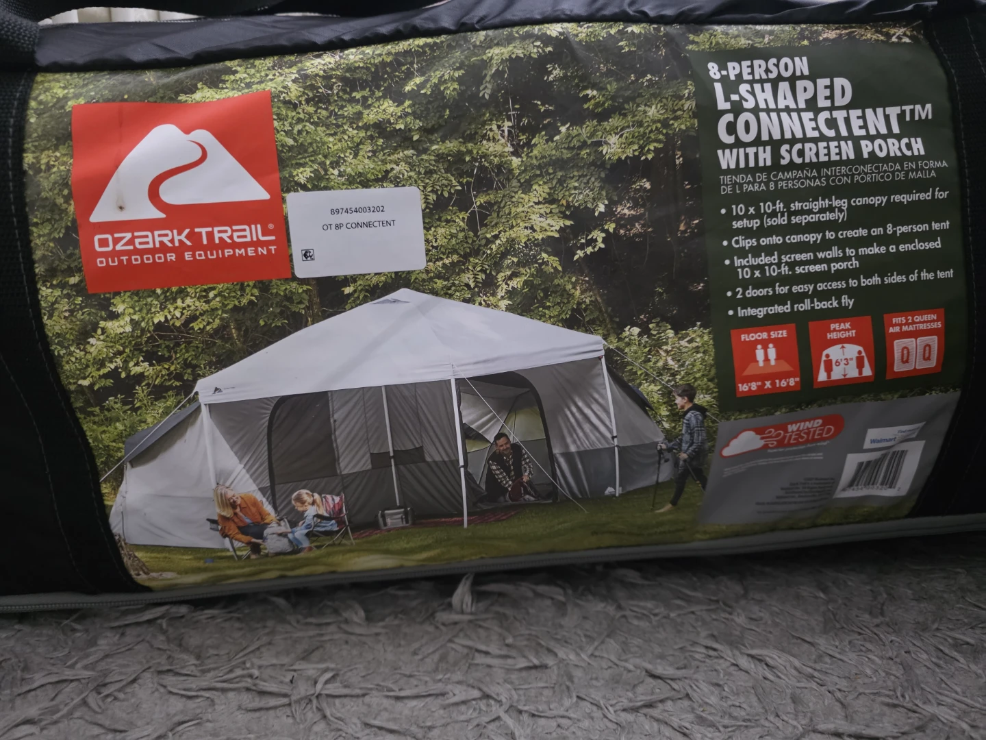 Ozark Trail 8-Person L-Shaped Connectent with Screen Porch Tent